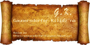 Gaunersdorfer Kiliána névjegykártya